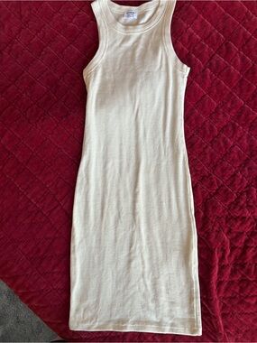 Cotton On- Classic Ribbed Tank Dress - Cream